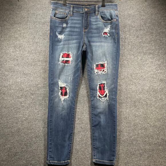 Judy Blue Skinny Fit Jeans Women's 13/31 Blue Destroyed JB8268DK Stretch - Picture 1 of 10